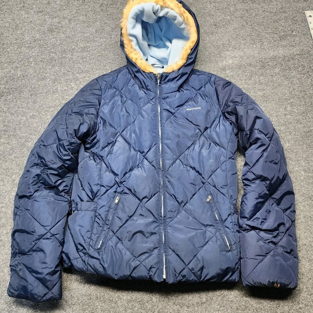 Abercrombie & Fitch Blue Youth XL Down Feather Winter Jacket Vintage Y2k